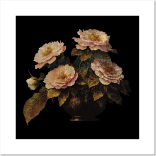 Vintage Artsy Flowers in a Vase Posters and Art